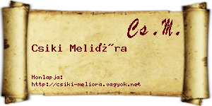 Csiki Melióra névjegykártya